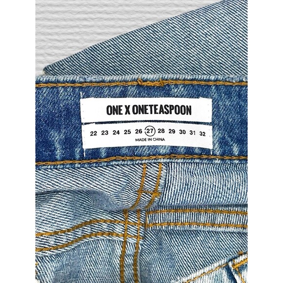 One Teaspoon Awesome Baggies Jeans Free Love Light Wash Size 27 - Picture 11 of 12